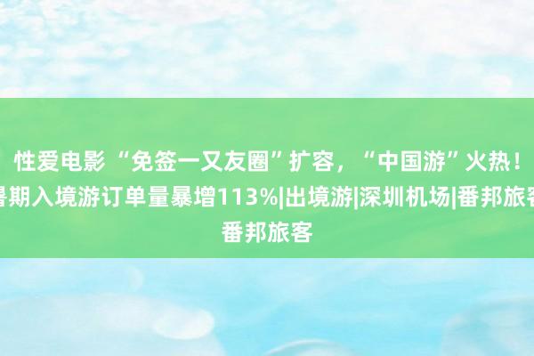 性爱电影 “免签一又友圈”扩容，“中国游”火热！暑期入境游订单量暴增113%|出境游|深圳机场|番邦旅客