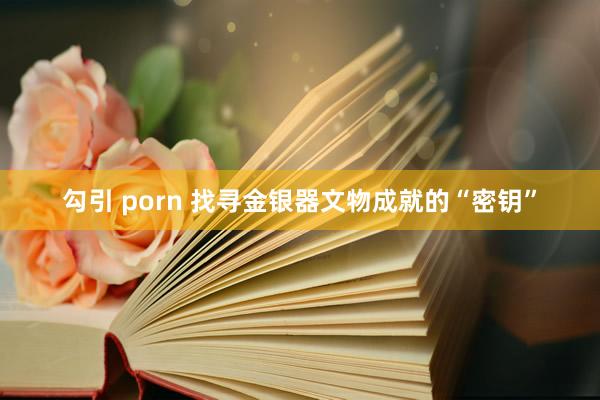 勾引 porn 找寻金银器文物成就的“密钥”