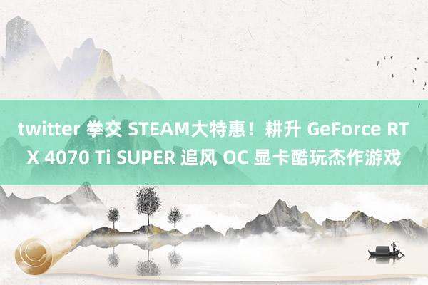 twitter 拳交 STEAM大特惠！耕升 GeForce RTX 4070 Ti SUPER 追风 OC 显卡酷玩杰作游戏